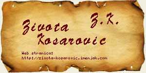 Života Košarović vizit kartica